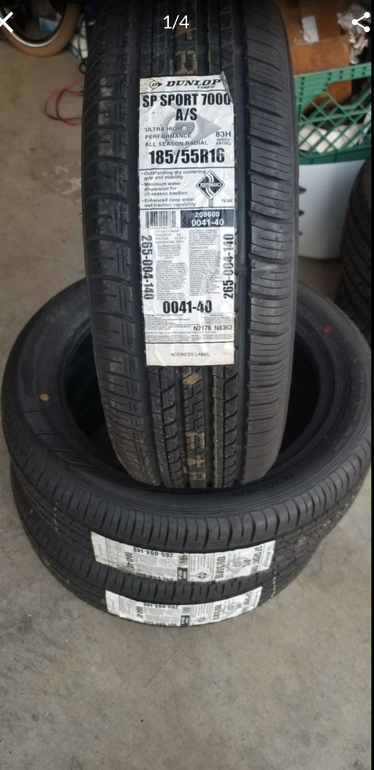 Tires Dunlop 185/55/16