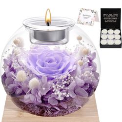 Christmas Birthday Gifts for Women Preserved Roses in Glass Dome with Scented - Romantic Preserved Flower for Women, Girlfriend, Wife, Mom, Grandma, S