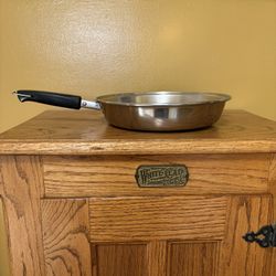 Vintage Deluxe Revere Ware 10” Stainless Steel Skillet.       B