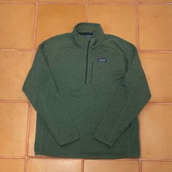 Patagonia Men's Green Better Sweater 1/4 Zip Fleece Jacket