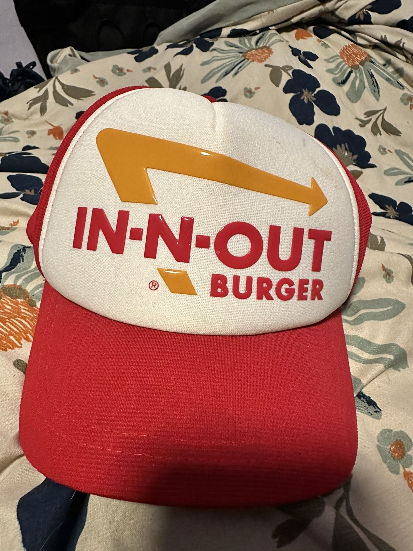 In-N-Out Burger Red White Employee Uniform Snapback Foam Trucker Hat Cap