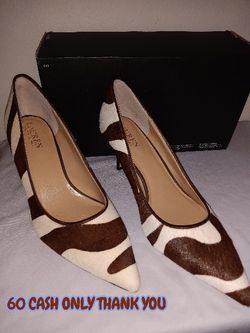 Lauren Ralph Lauren Womens Adrienne Zebra-Print Canvas Pumps
