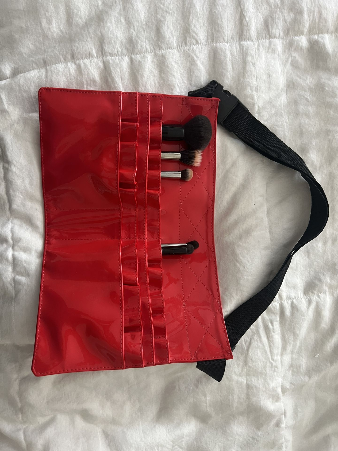 Makeup Brush Holder Belt Red by Morphe No Brushes Holds 21+ Vinyl Utility Belt