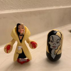 Disney Cruella De Vil Mcdonald’s Happy Meal / Cruella De Vil Kelloggs Beanz Weebles Toy (2) Everything For 5.00