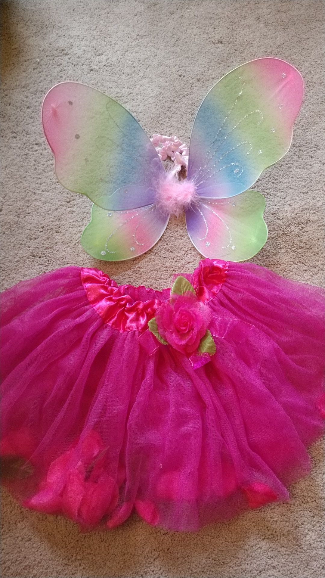 Fairy wings & tutu skirt!