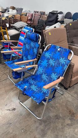 Beach Chair Set of 2, Folding Camping Chairs