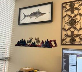 Rustic Metal Deer Saw Wall Art (Size 2nd Picture)