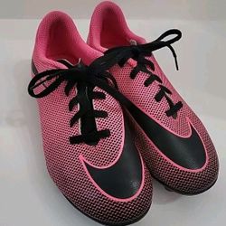 Nike Kids Jr Bravata II FG Youth 2Y Cleats Black Pink Soccer 