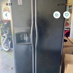 2 Door Black Refrigerator 