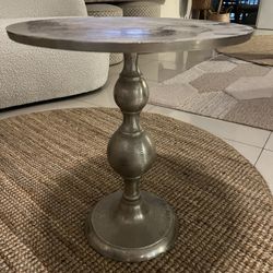 Silver Metal End Table