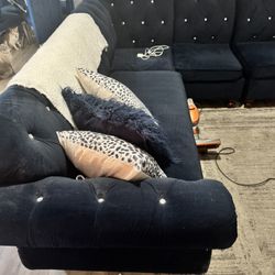 Blue Sectional Sofa -as Is 