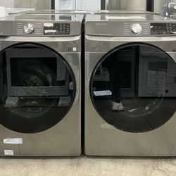 Samsung 4.5 cu. ft. Front Load Washer w/Super Speed, 7.5 cu. ft. Vented Electric Dryer w/Steam Sanitize+