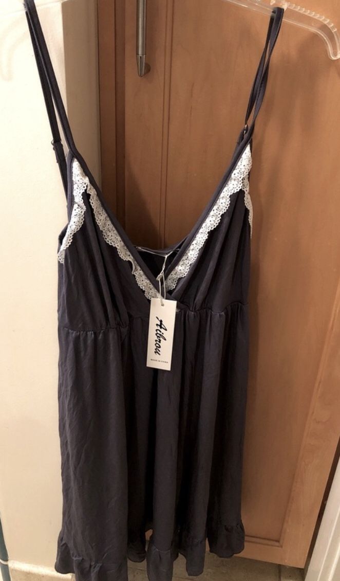 Gray Nightgown Sleep Shirt By Aibrou L/XL