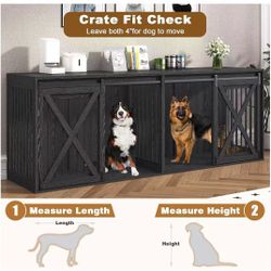Axio 94.5" XXXL Dog Crate Furniture for 2 Large Dogs