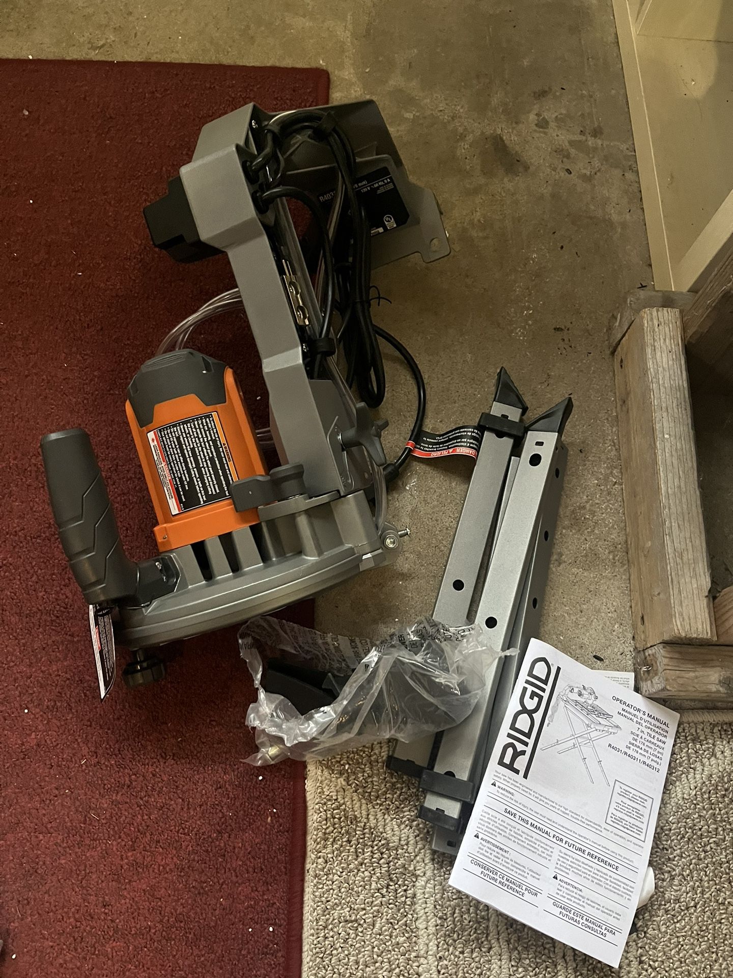 7” Ridgid Wet Tile Saw 