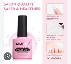 6 Pack NEW Aimeili Salon Vegan Gel Nail Polish UV & LED / Soak Off Rubber Base