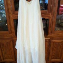 White layered flowing summer dress.