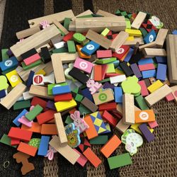 Dominoes Wooden Building Blocks Stacking 