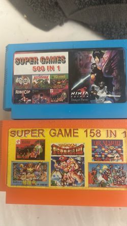 Japanese super games NES cartridges