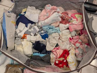 $20 Newborn boys and girls onesies and socks, blankets, monthly progress blanket