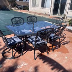hamilton way 6 chair glass top patio table 450 OBO 
