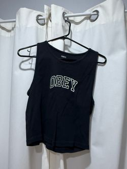 Obey large tank top navy blue