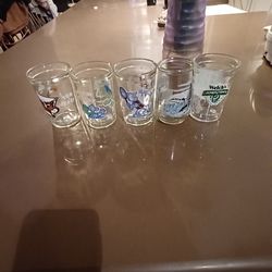 vintage cartoon juice glasses