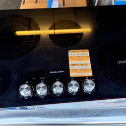 New KitchenAid - 36" Built-In Electric Cooktop - Stainless Steel