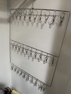 3-Tier Stainless Steel Drying Rack with Clips