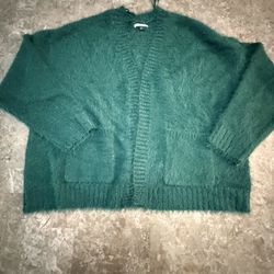 American Eagle Large Cardigan Open Front Evergreen Soft