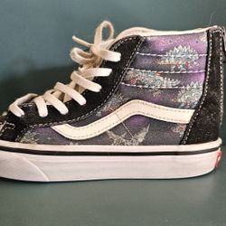 Vans Sk8 Hi zip Robotic Dino Blue/True White boys size 1.5