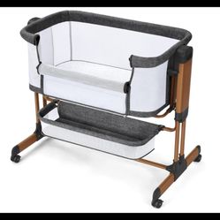 Ezebaby 3-in-1 Rocking Adjustable Baby Bassinet Sleeper w/Wheels & Storage, Gray