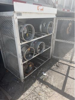 9 Forklift Propane Tank Storage Cage + 5 Tanks Included