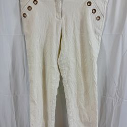 Cache Y2K Textured Crop Capri Grommet Pocket Pants, Size 10, NWOT