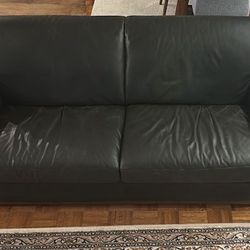 $100 Dark Brown Leather Couch 7’ Foot Long (Bloomingdale’s) 