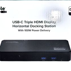 Plugable UD-3900PDZ USB-C Triple HDMI Display Docking Station 60W Power Delivery