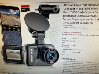 4k dash cam front and rear, brand new Never Open
