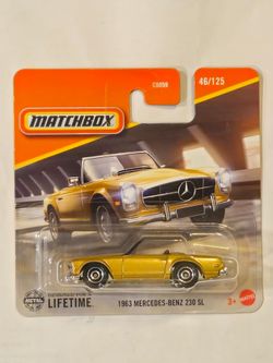 MATCHBOX # 46 OF 125 . 1963 MERCEDES BENZ (230) SL . SHORT CARD .