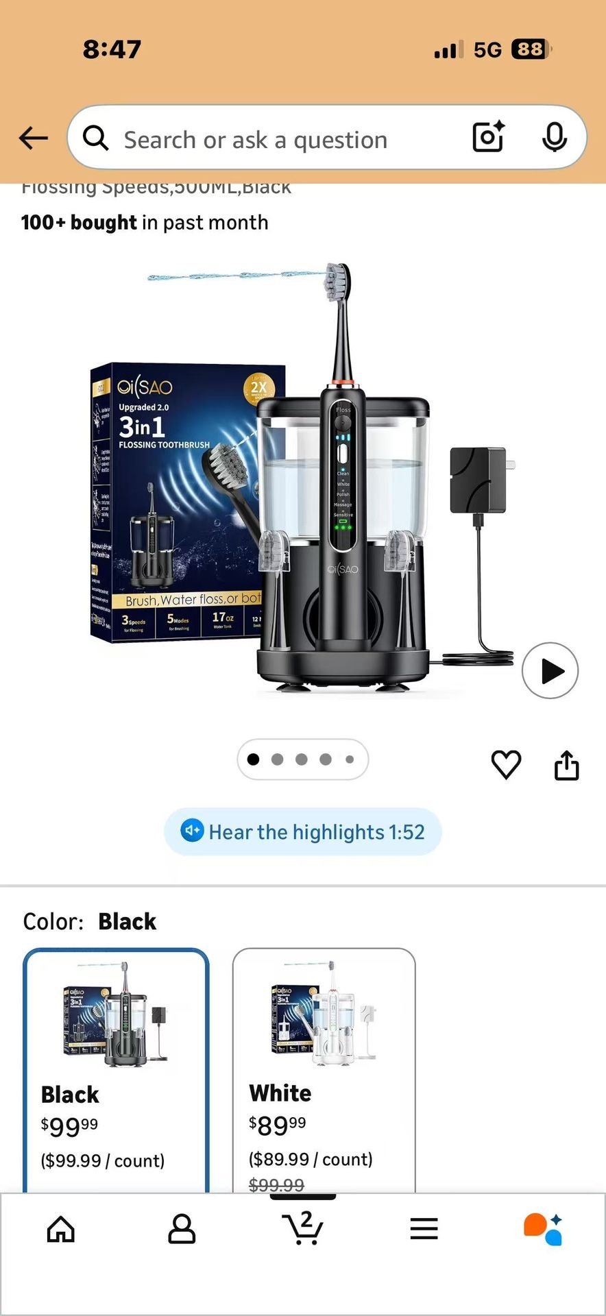 Electric Toothbrush with Water Flosser Combo in One, Professional ...
