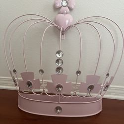 Bebe Pink Jeweled Crown Wall Decor 