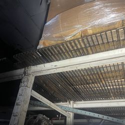 Steel mezzanine up to size 24’ft.  X  50’ ft. Build what ever size you want. Includes support racks, steel panels, railings , everything that you need
