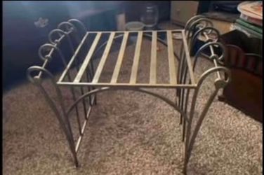 Vintage Like New Heavy, Sturdy Gold Wrought Iron French Vanity Stool. Price firm