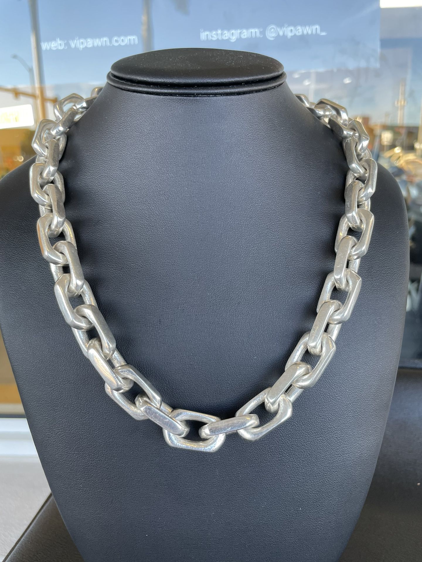 22 inches anchor silver chain 345 grams solid 925 mens necklace