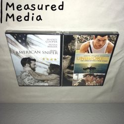 2 DVD SEALED NEW NWT American Sniper / Unbroken Bundle Bradley Cooper Eastwood