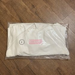 Supreme White/Pink Hoodie