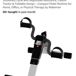 Wakeman Bike Exercise Under Desk Mini Stationary Cycle with Adjustable Foldable New