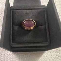 AMETHYST & BOSS Silver Ring With Black Diamonds 