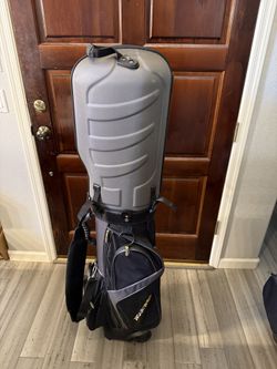 TOUR TREK 14 COMPARTMENT GOLF CART /TRAVEL BAG WITH HARD TOP AND WHEELS