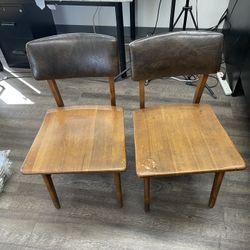 Vintage Johnson Chair Co Walnut Chairs Mid Century (Pair) 