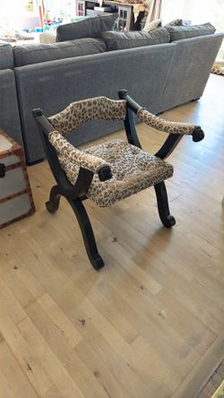 Vintage Wooden Cheetah Chair